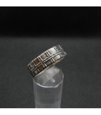 R002098 Sterling Silver Ring 8mm Wide Handmade Band Solid Genuine Hallmarked 925